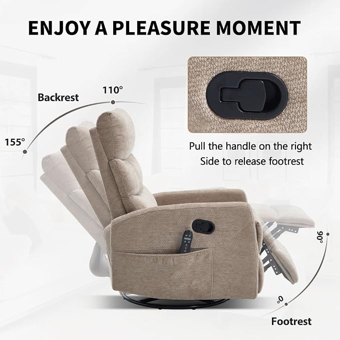 Khaki + Metal & Wood + Fiber Foam and Polyester Fiber Pad