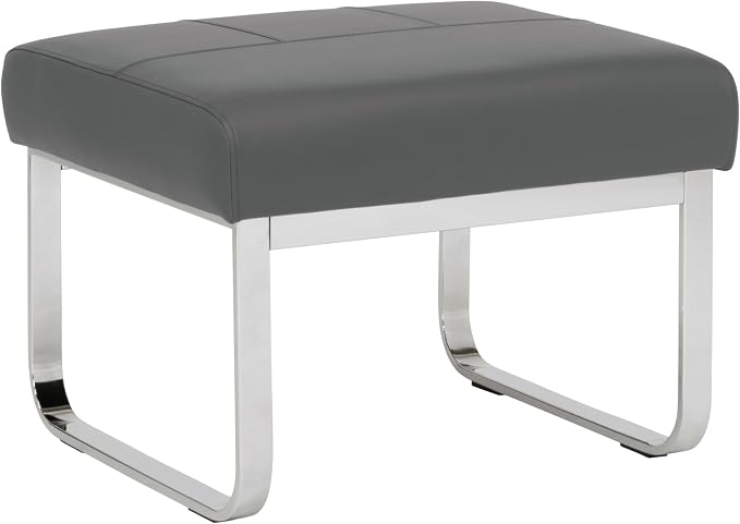 Allure Ottoman, Chrome/Smoke
