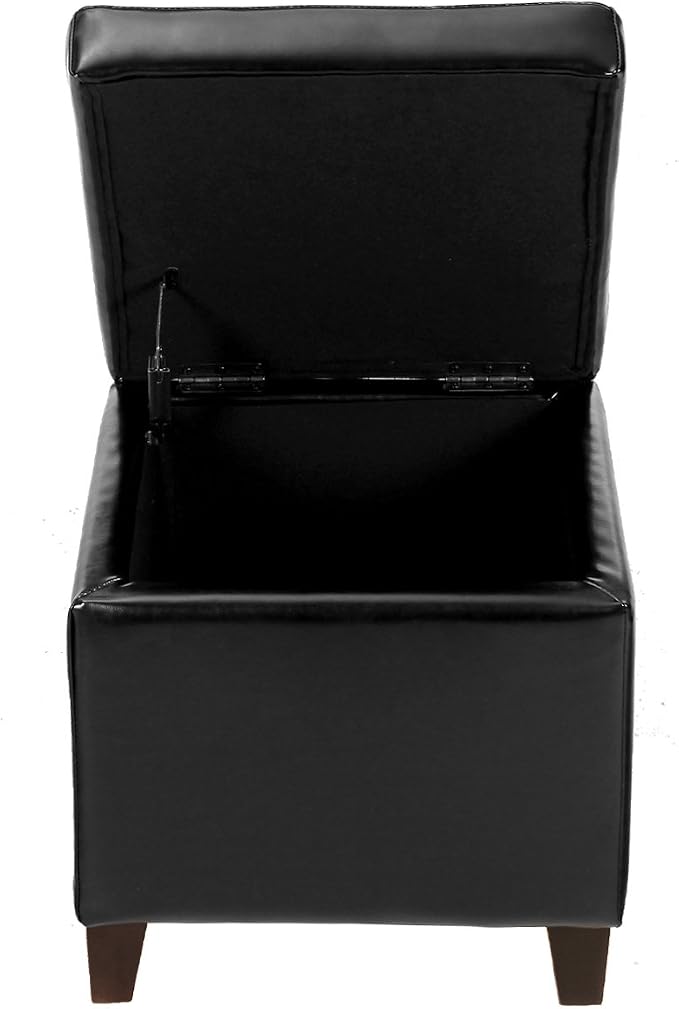 Leather Black With Wood Legs