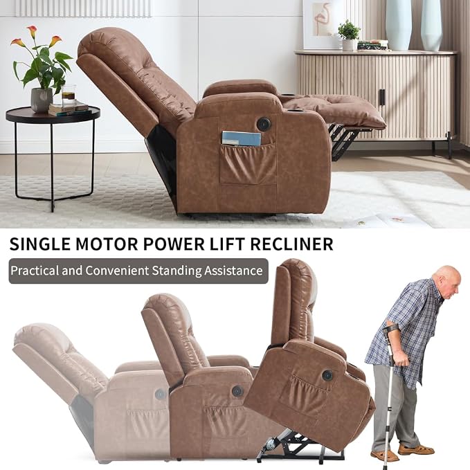 Brown + Pu Leather + Fiber Foam and Polyester Fiber Pad