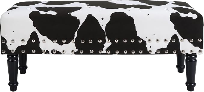 Black Cow Print Fabric