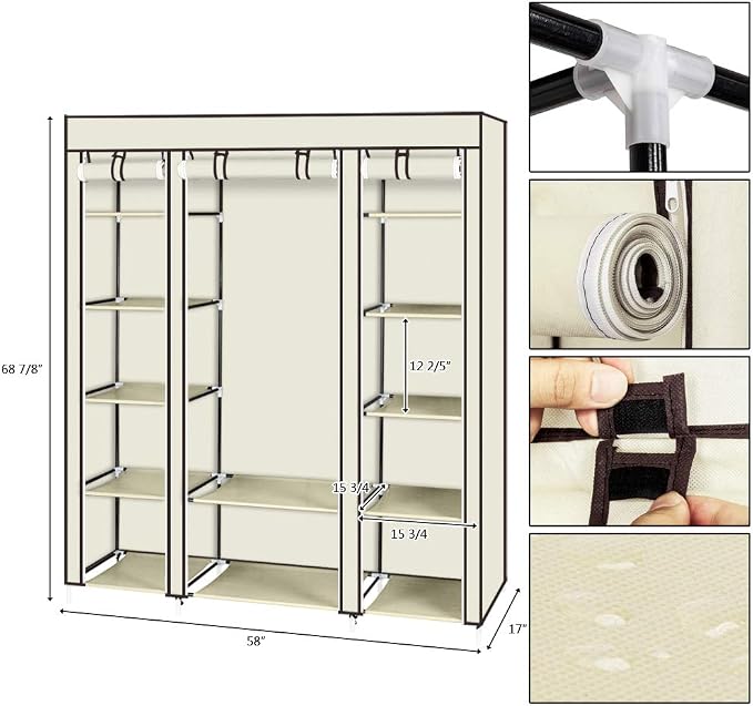 150x45x175cm, Beige-h