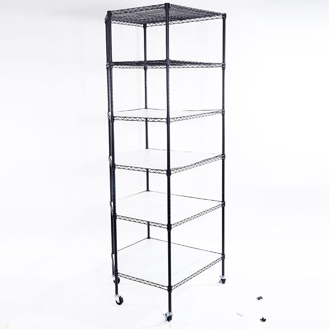 Black1-6 Tier-with Wheels