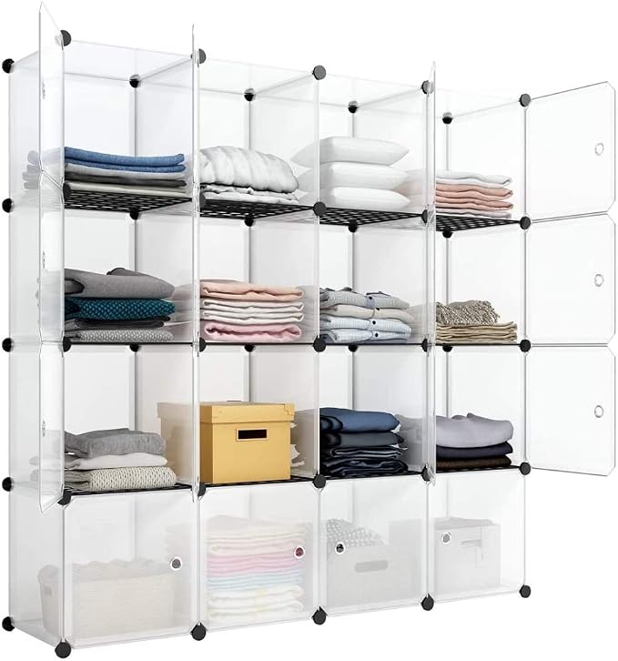 4 Tier 16 Cube, White-a