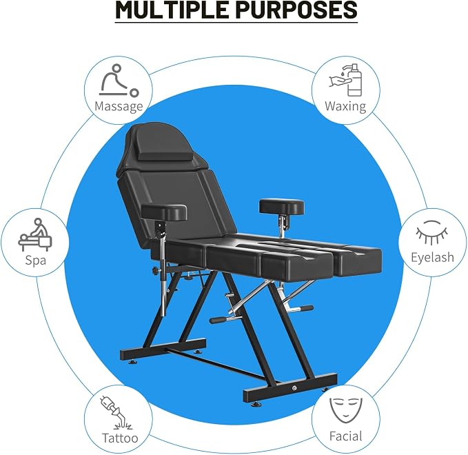 Tattoo Chair No Wheels/Stool With Backrest
