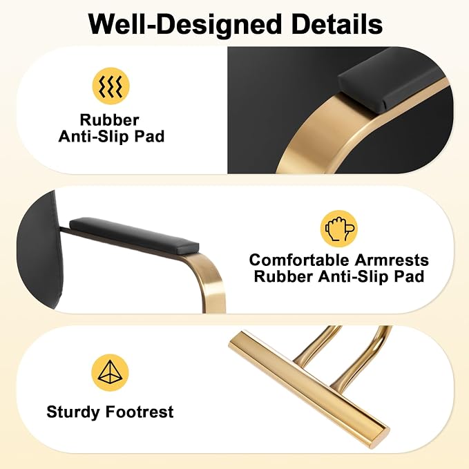 Gold Frame + Black Leather