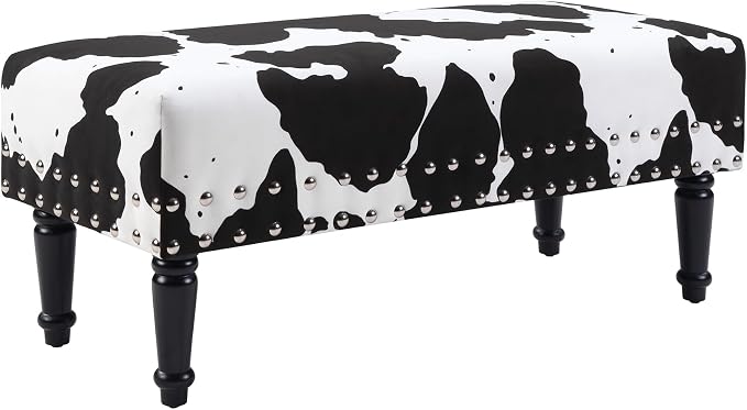 Black Cow Print Fabric