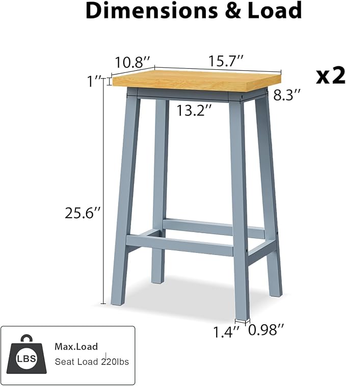 Bar Stools Grey Blue