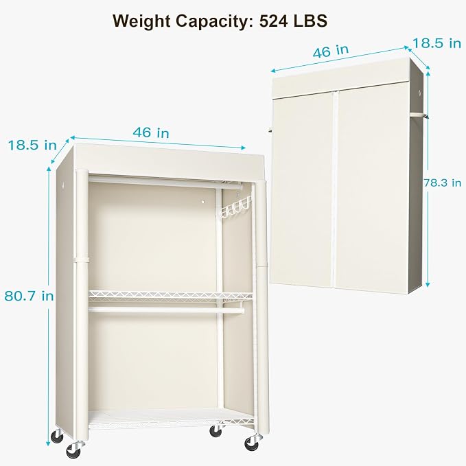 White Rack with Beige Cover