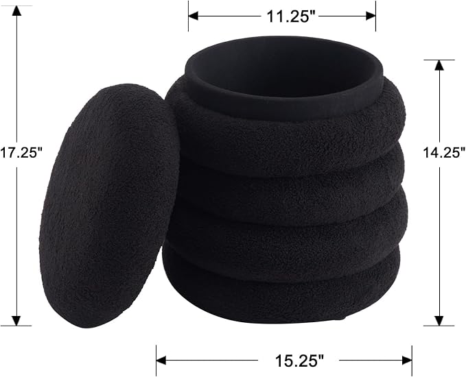 Round, Sherpa- Black