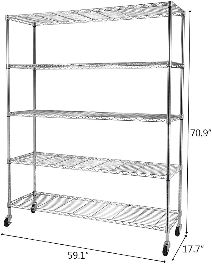 Silver-5 Tier-with Wheels