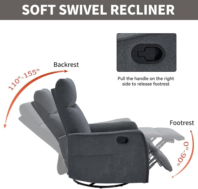 Grey + Metal & Wood + Fiber Foam and Polyester Fiber Pad
