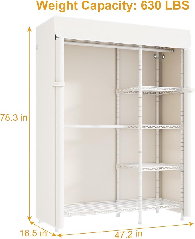 White Closet with Beige Cover