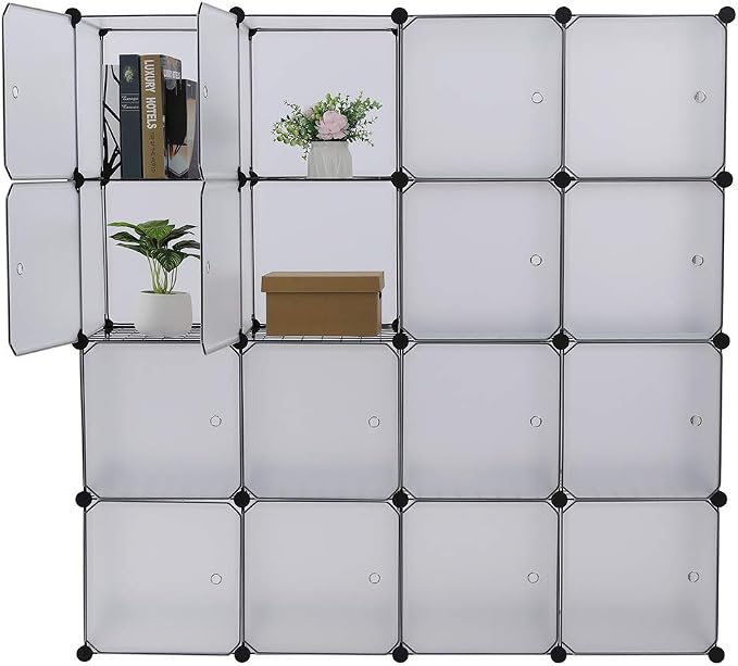 4 Tier 16 Cube, White-a