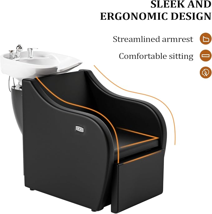 Black With White Sink