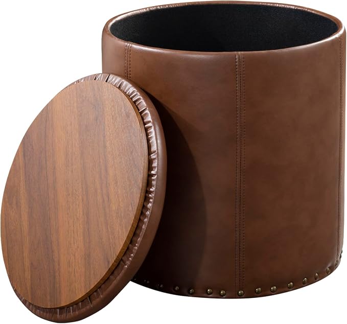 Brown Leather With Tray Lid