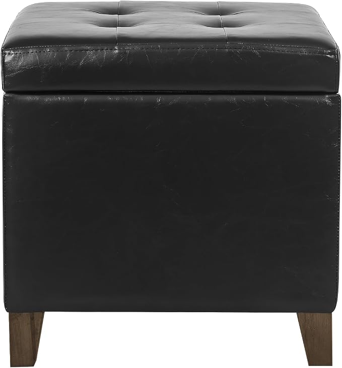 Leather Black With Walnut Legs