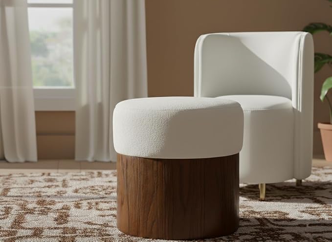 Cream / Walnut Finish