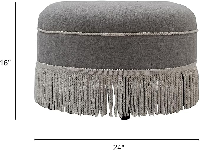 Light Gray Polyester With Ivory Trim