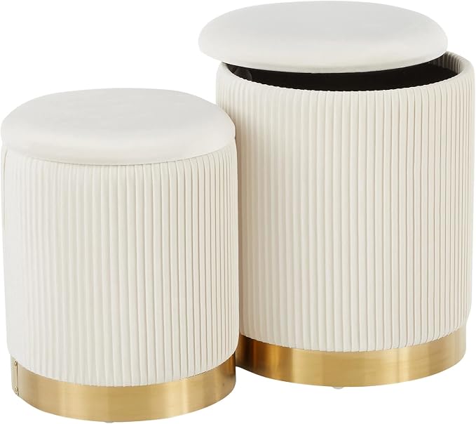 Pleated Cream Velvet