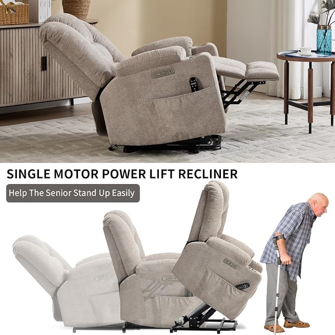 Khaki + Chenille + Fiber Foam and Polyester Fiber Pad