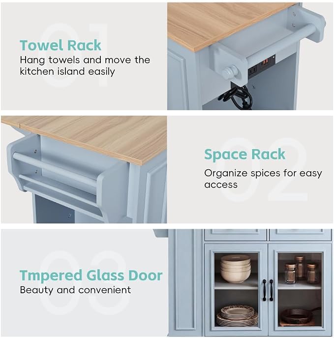 Blue Gray + Temptered Glass+stainless Steel+ Mdf