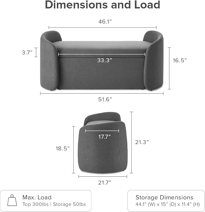 Dark Gray Fabric, Curved