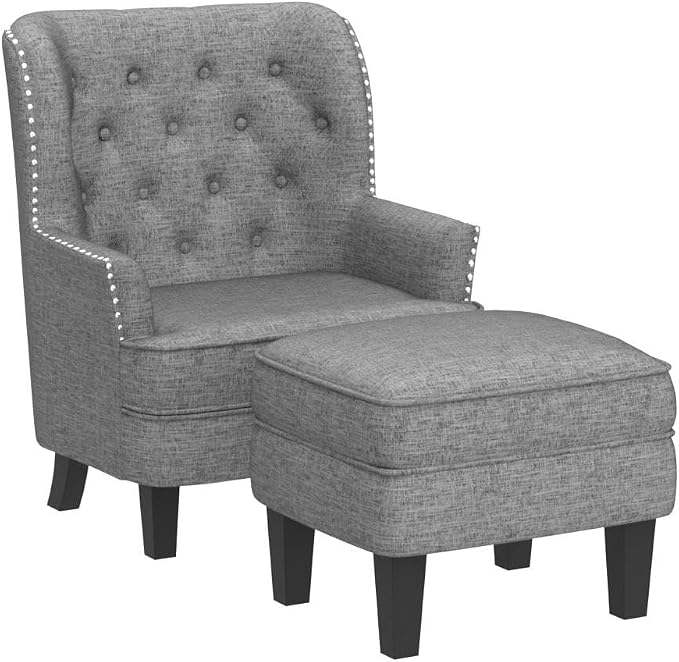 Polyester Light Grey With Ottoman