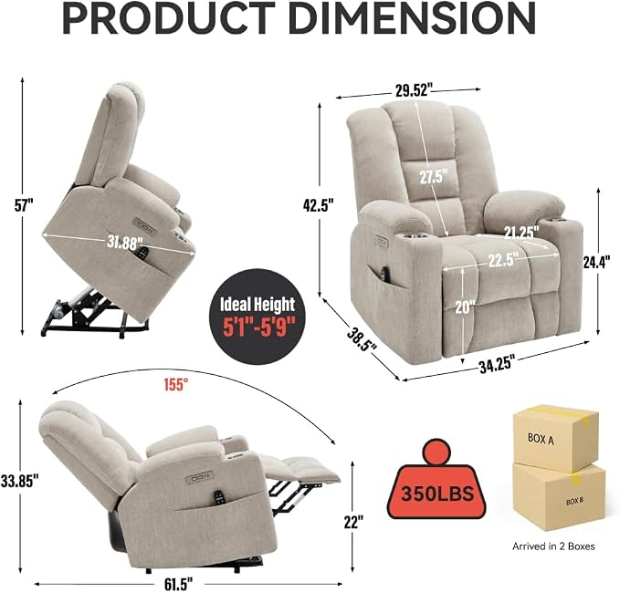 Beige + Chenille + Fiber Foam and Polyester Fiber Pad