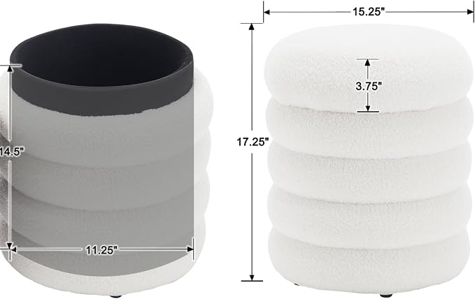Round, Sherpa- White