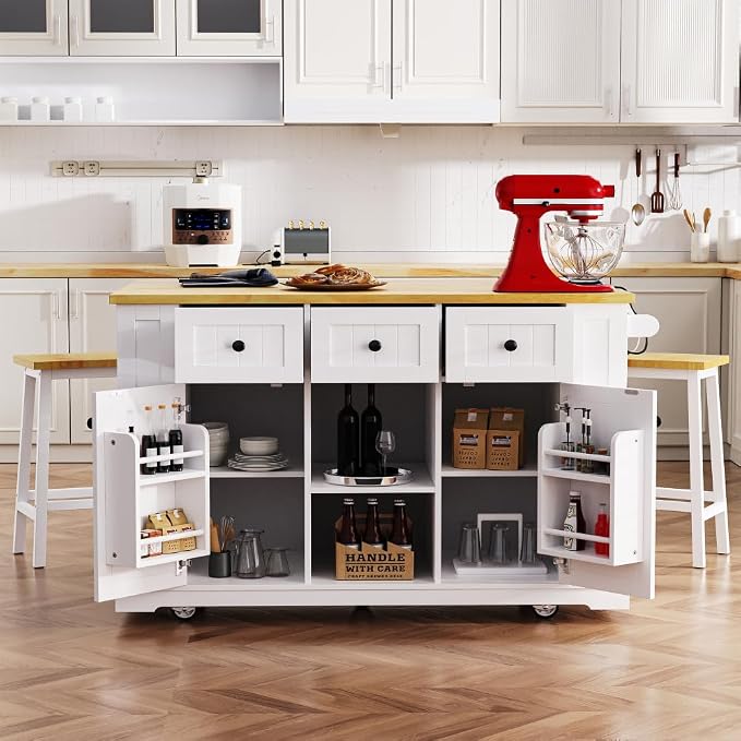 Single Kitchen Island - White (Two Packages)