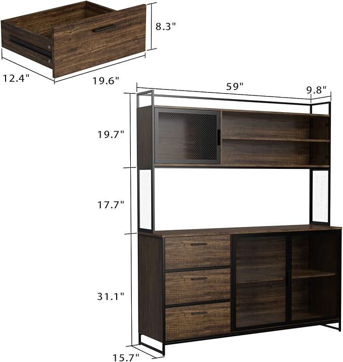 Brown With 3 Drawers