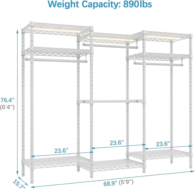 White Rack with Warm White Light
