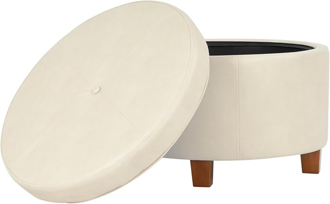 Cream Faux Leather