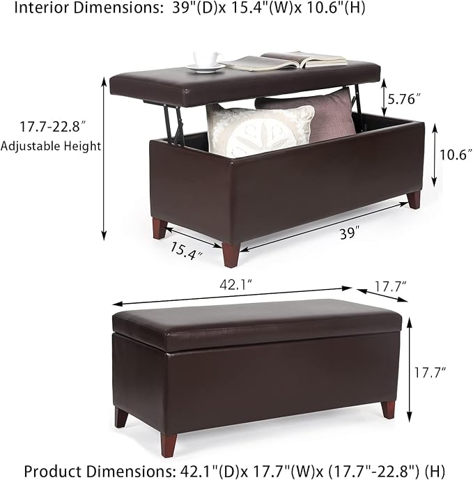 Brown Leather-lift Top