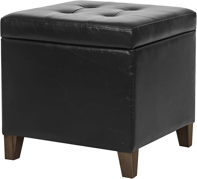 Leather Black With Walnut Legs
