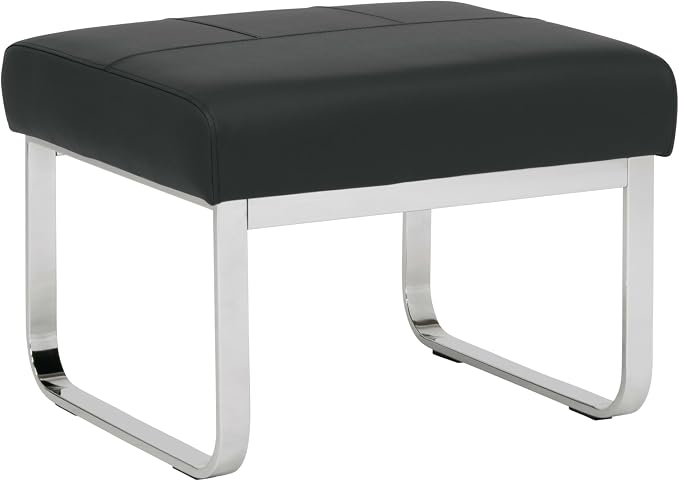 Allure Ottoman, Chrome / Black