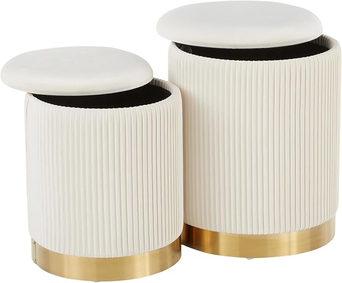 Pleated Cream Velvet