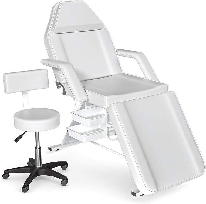 White Tattoo Basics Chair&stool With Backrest