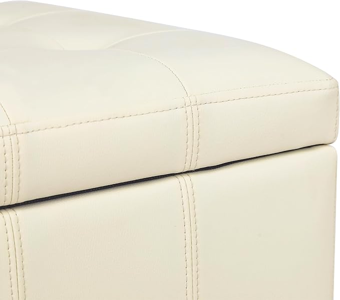 Leather Cream White With Solid Wood Legs