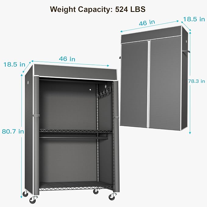 Black Rack with Dark Gray Cover