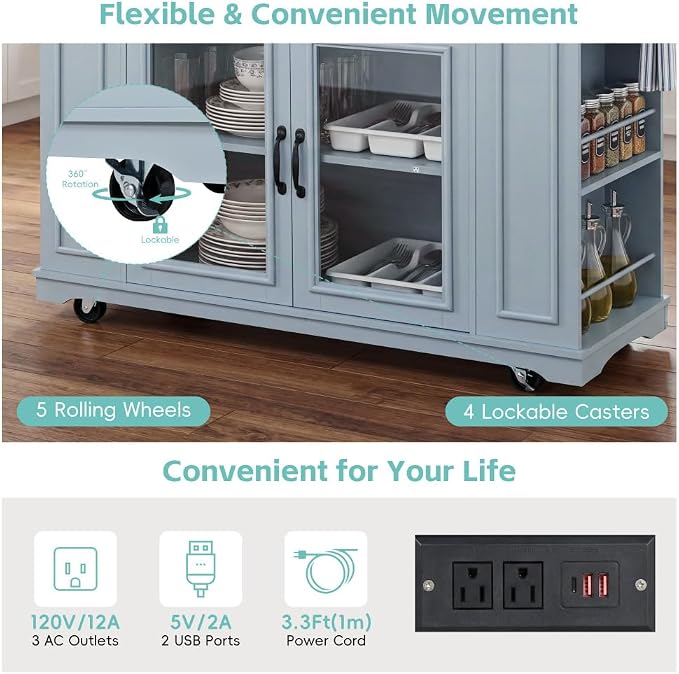 Blue Gray + Temptered Glass+stainless Steel+ Mdf