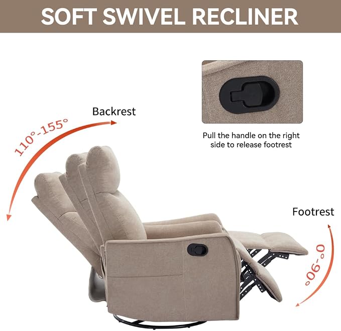 Khaki + Metal & Wood + Fiber Foam and Polyester Fiber Pad