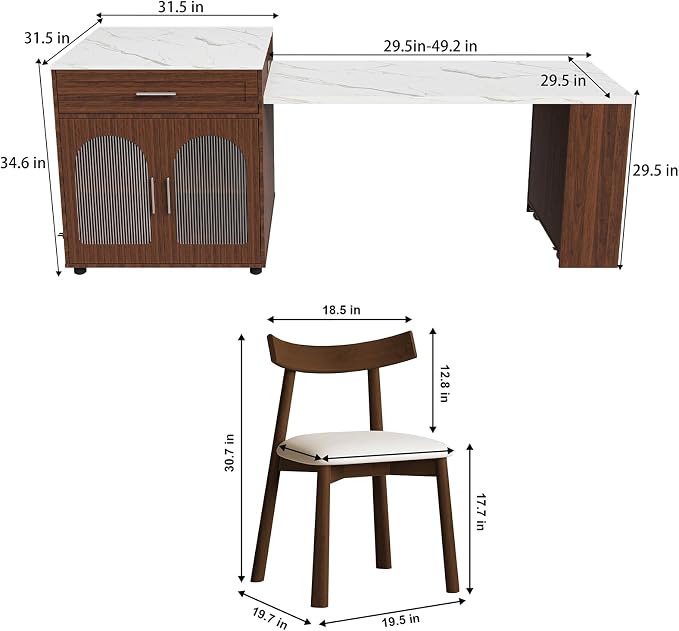 Walnut(with 4 Chairs)