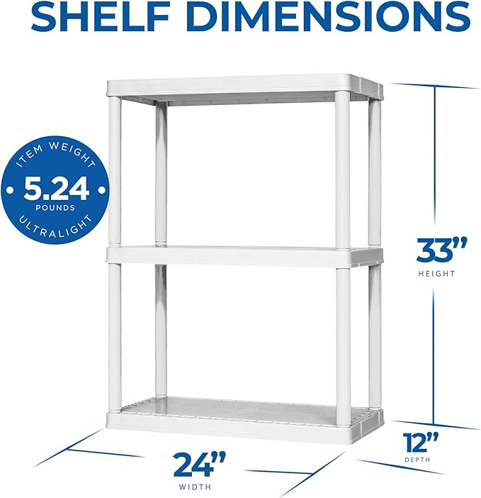 3 Shelf - White