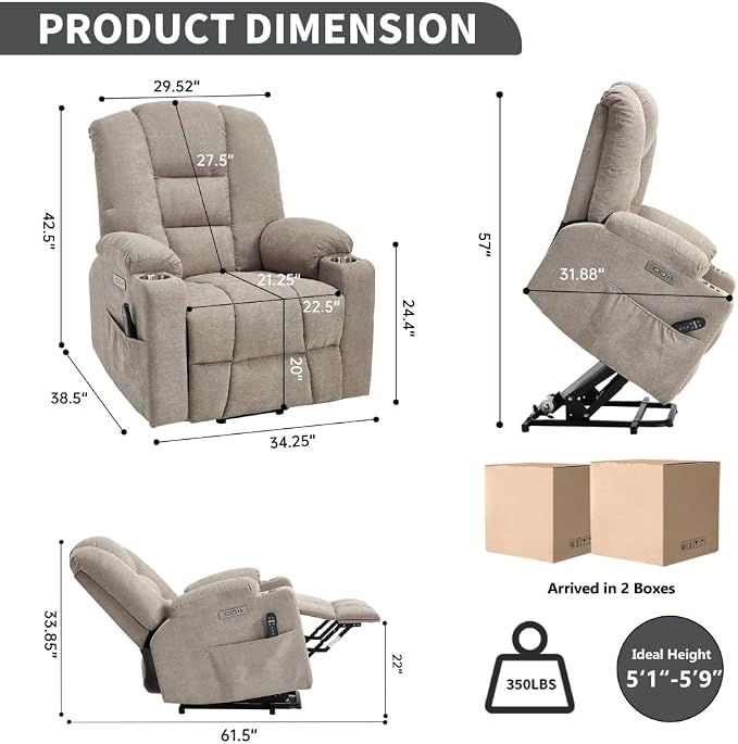 Khaki + Chenille + Fiber Foam and Polyester Fiber Pad
