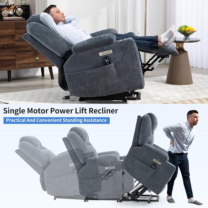 Blue + Metal & Wood + Fiber Foam and Polyester Fiber Pad