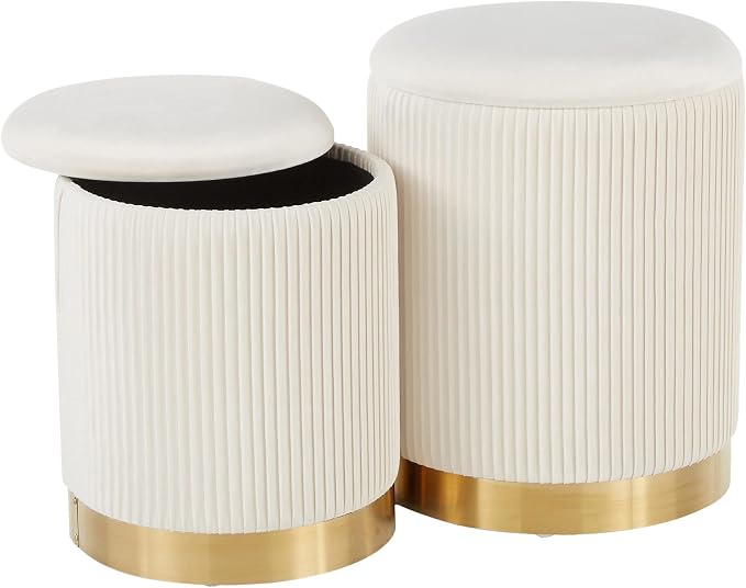 Pleated Cream Velvet