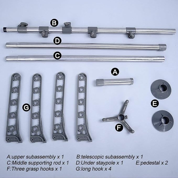 Grey with 4 Hangers & 1 Hook
