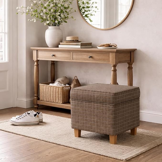 Brown Window Pane Fabric